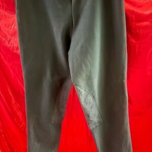 Black thermal Equestrian Breeches with Knee Patch